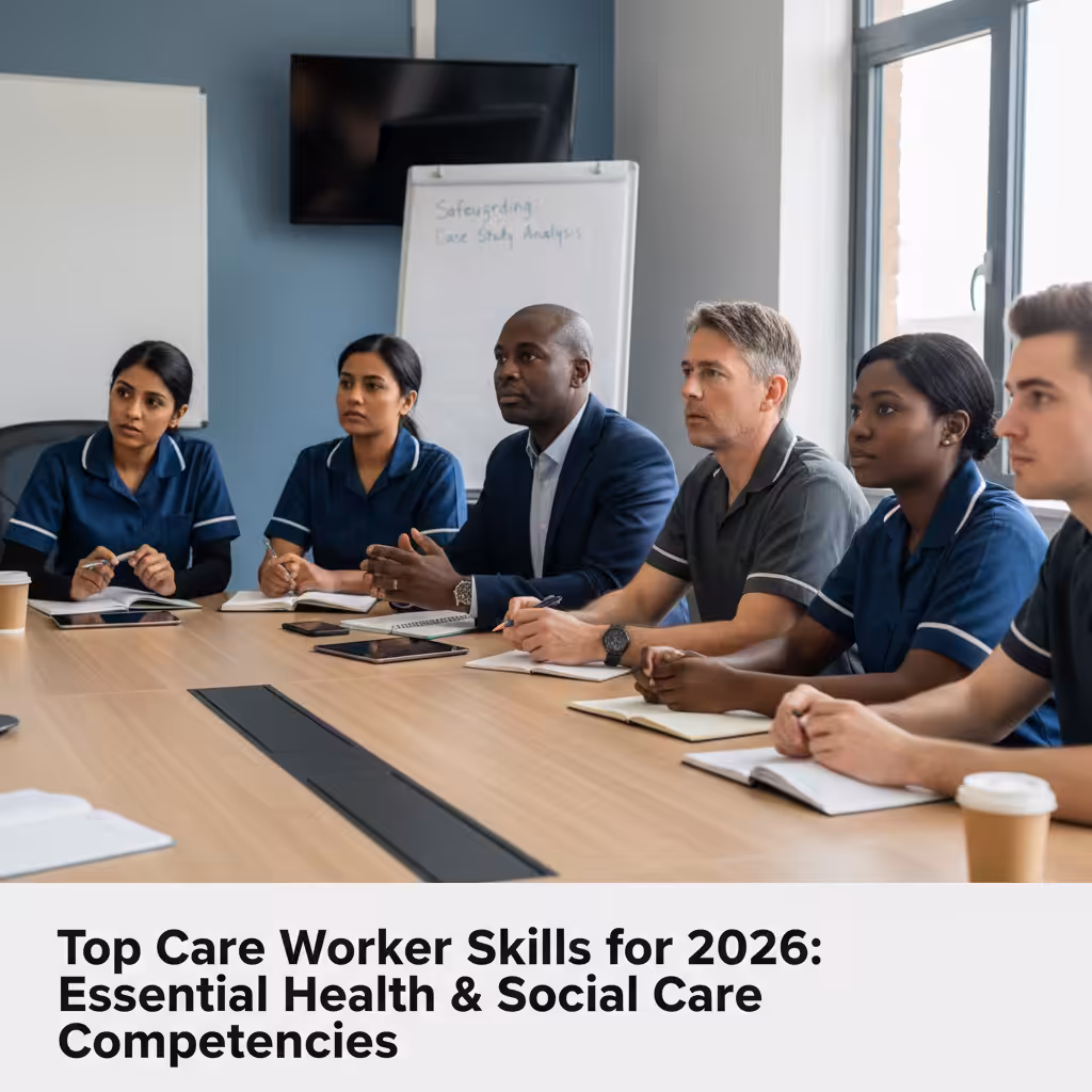 Health and social care professionals in a safeguarding training session.